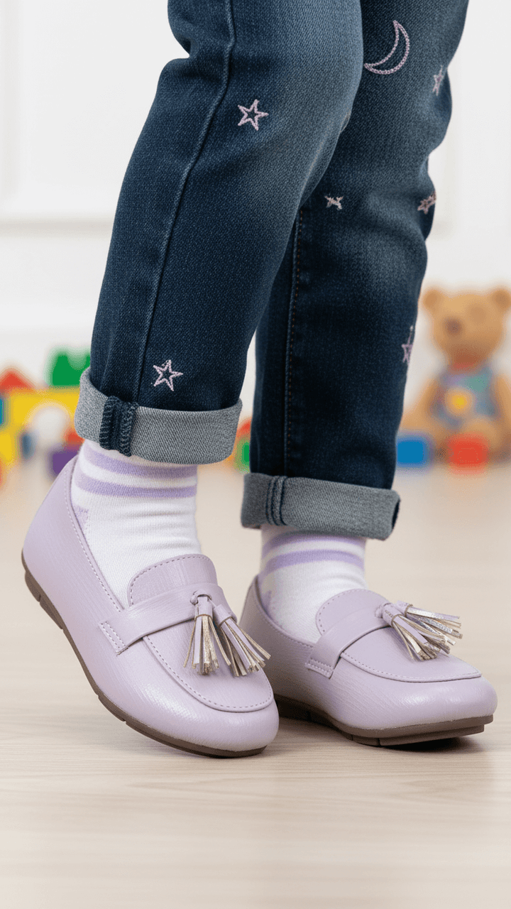 Girls Lilac Formal Pumps KD2642