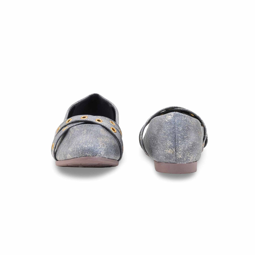 Girls Grey Formal Pumps KD2643