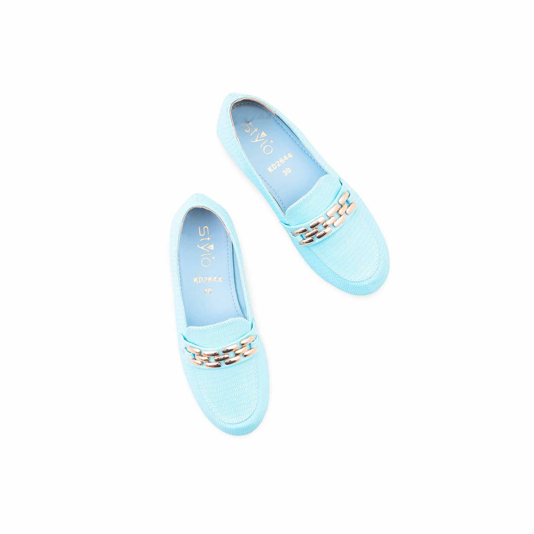 Girls Sky Blue Formal Pumps KD2644