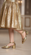 Girls Golden Formal Pumps KD2645