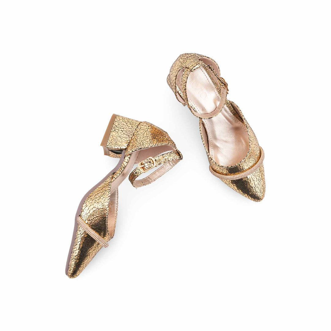 Girls Golden Formal Pumps KD2645