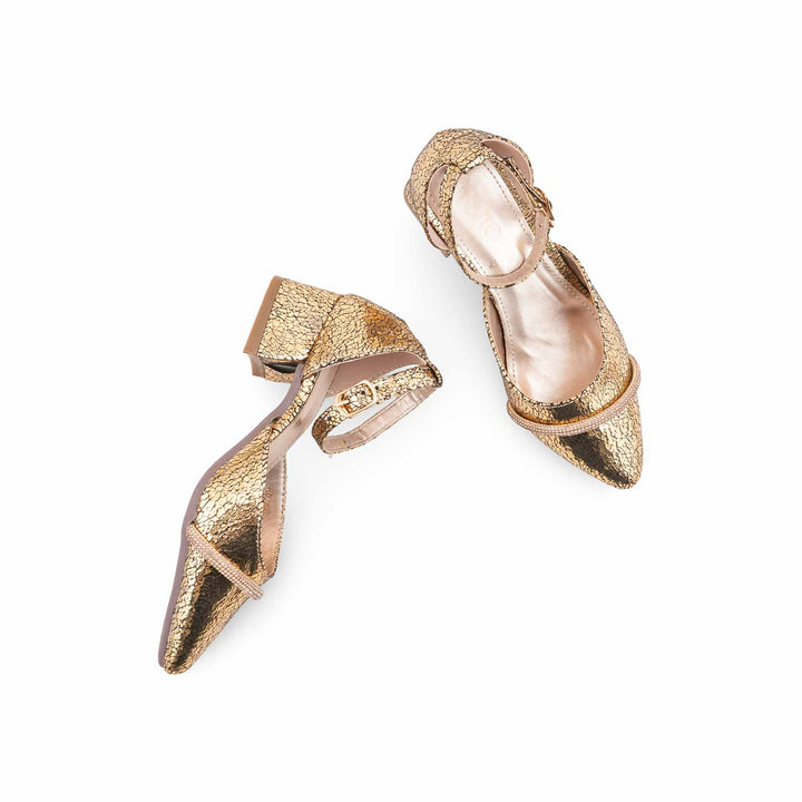 Girls Golden Formal Pumps KD2645