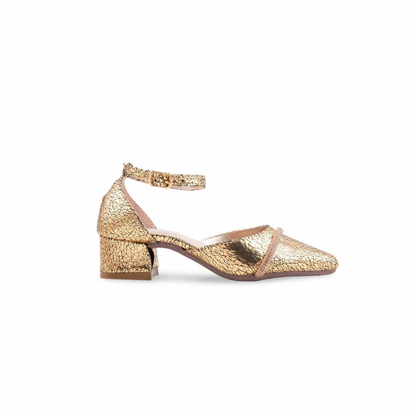 Girls Golden Formal Pumps KD2645