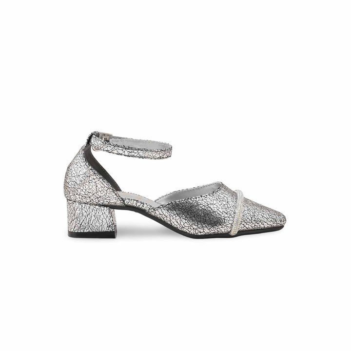 Girls Silver Formal Pumps KD2645