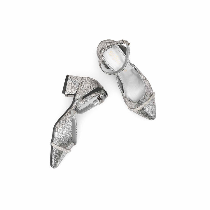 Girls Silver Formal Pumps KD2645