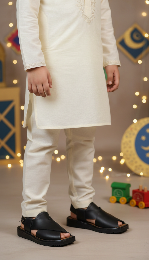 Boys Black Peshawari Chappal KD2647