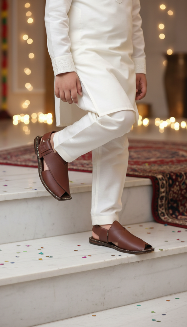Boys Brown Peshawari Chappal KD2651