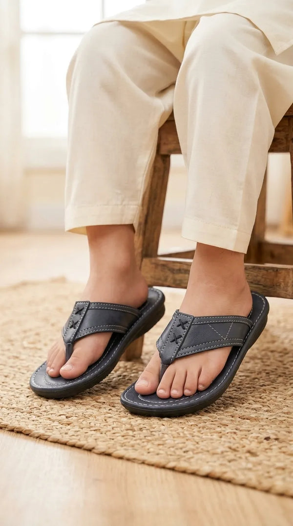 Boys Grey Casual Slipper KD2653