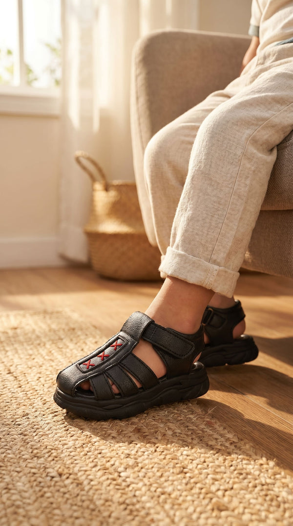 Boys Black Formal Sandal KD2655