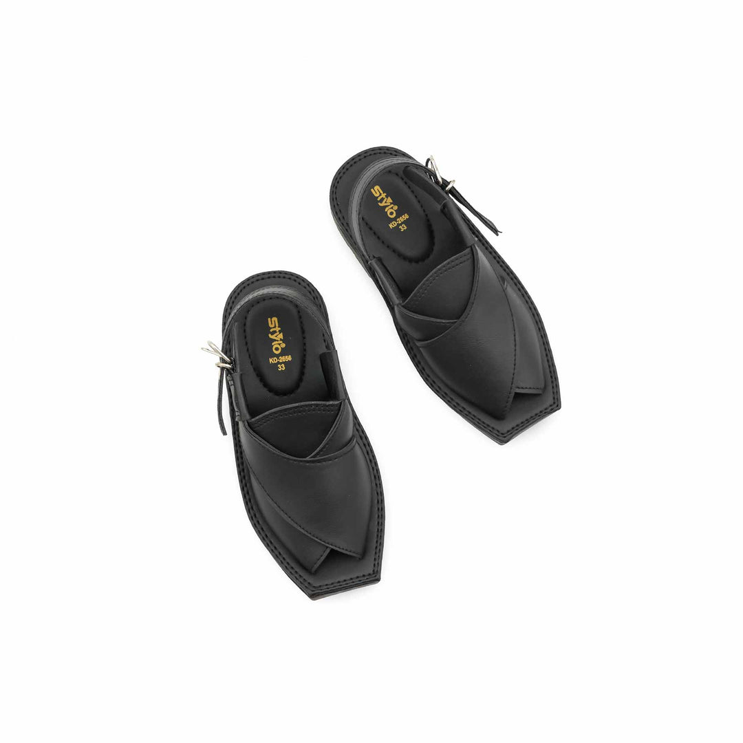 Boys Black Peshawari Chappal KD2656