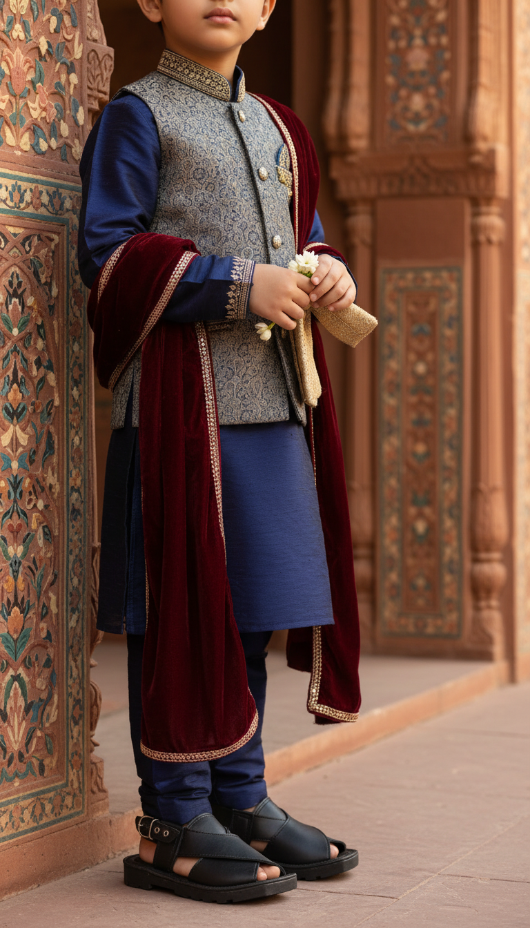 Boys Black Peshawari Chappal KD2656