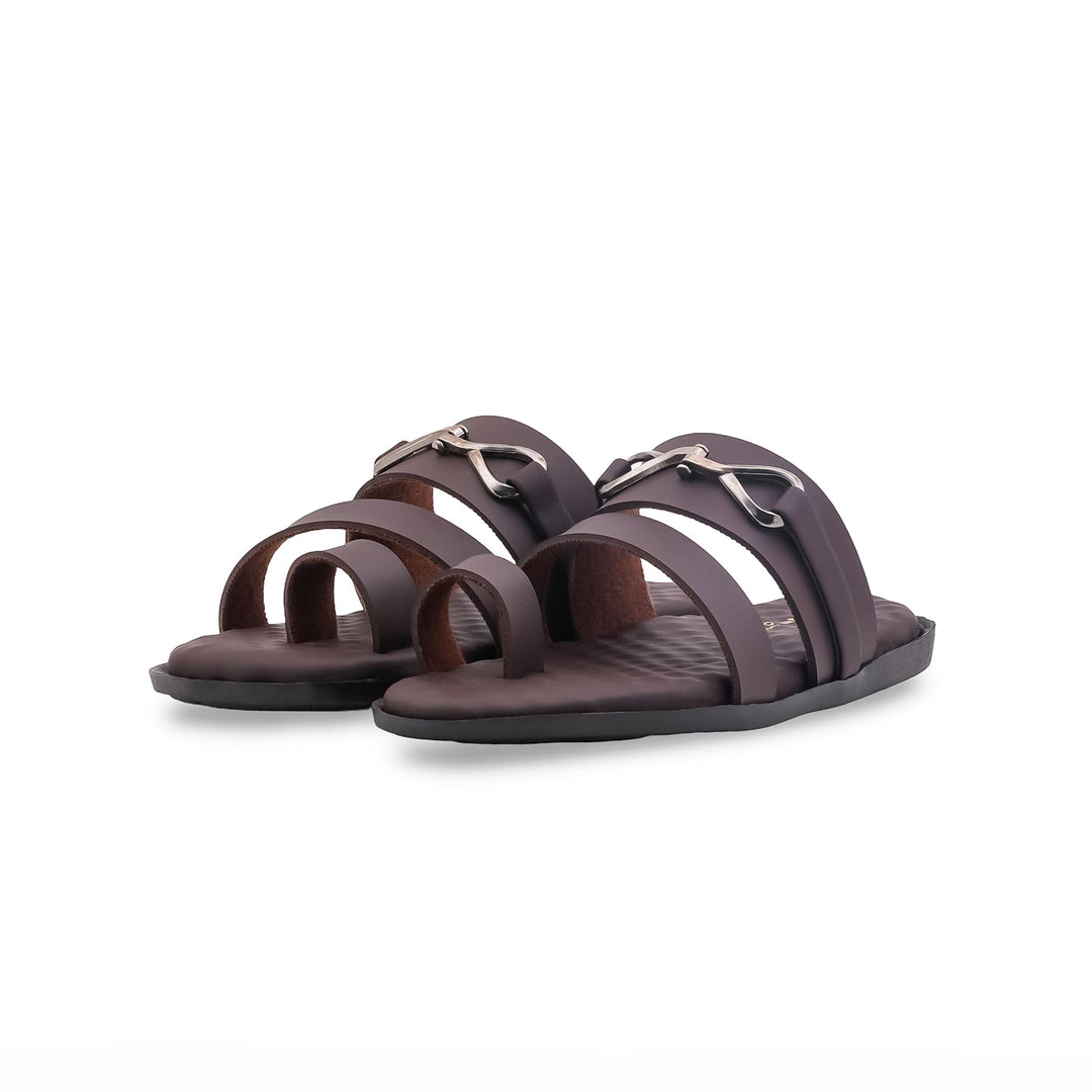 Boys Brown Formal Slipper KD2657