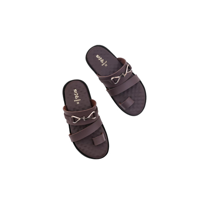 Boys Brown Formal Slipper KD2657
