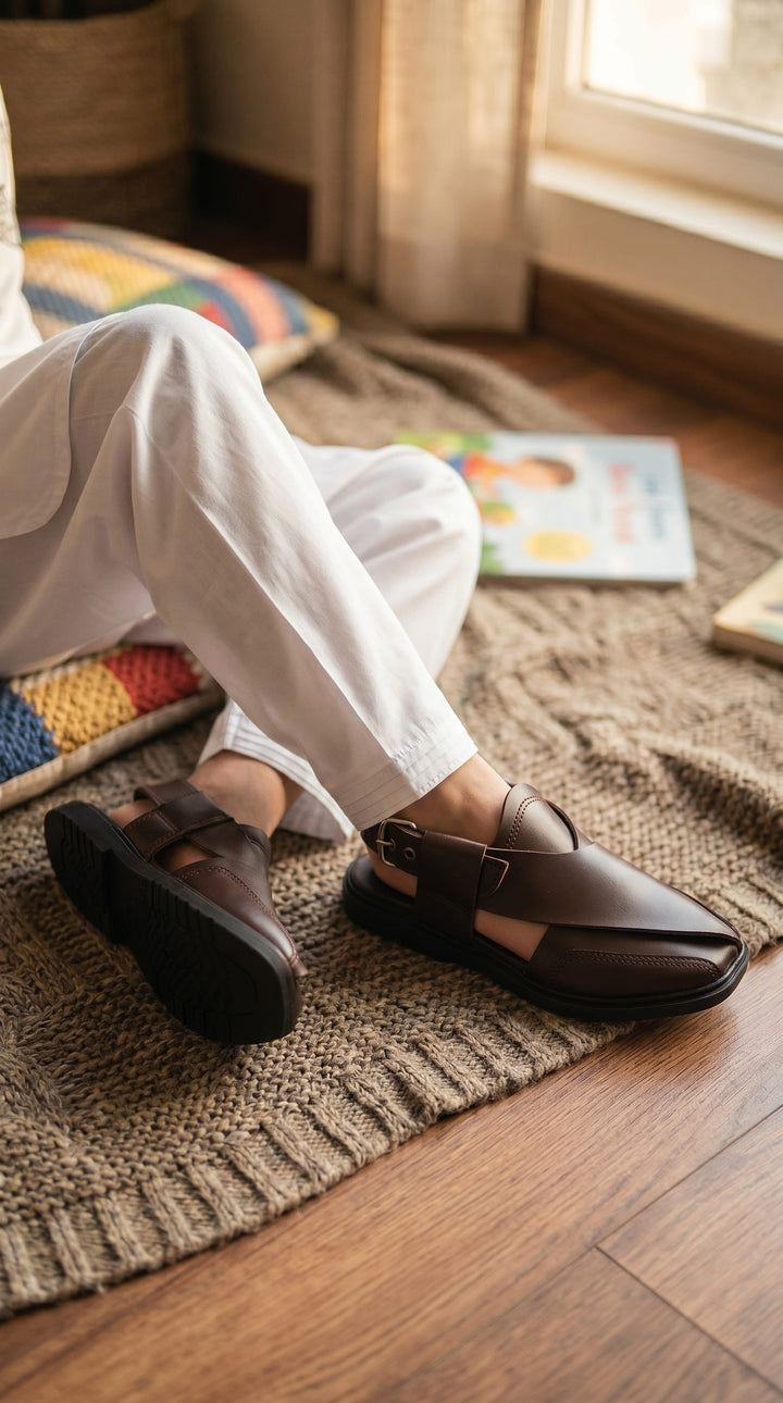Boys Coffee Peshawari Chappal KD2660