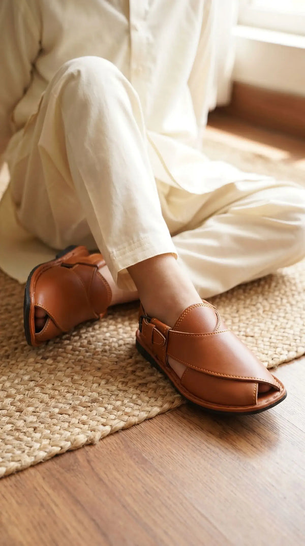 Boys Tan Peshawari Chappal KD2666