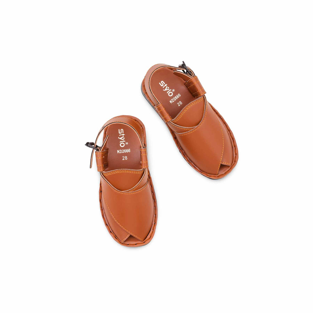Boys Tan Peshawari Chappal KD2666