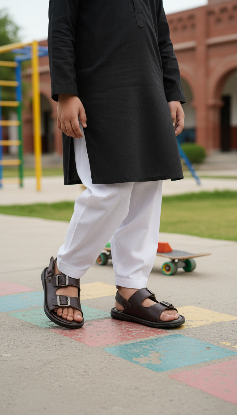 Boys Brown Formal Sandal KD2673