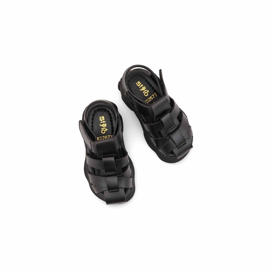 Boys Black Formal Sandal KD2677