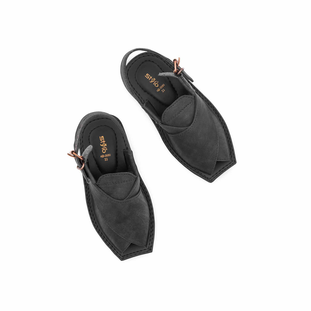 Boys Black Peshawari Chappal KD2680
