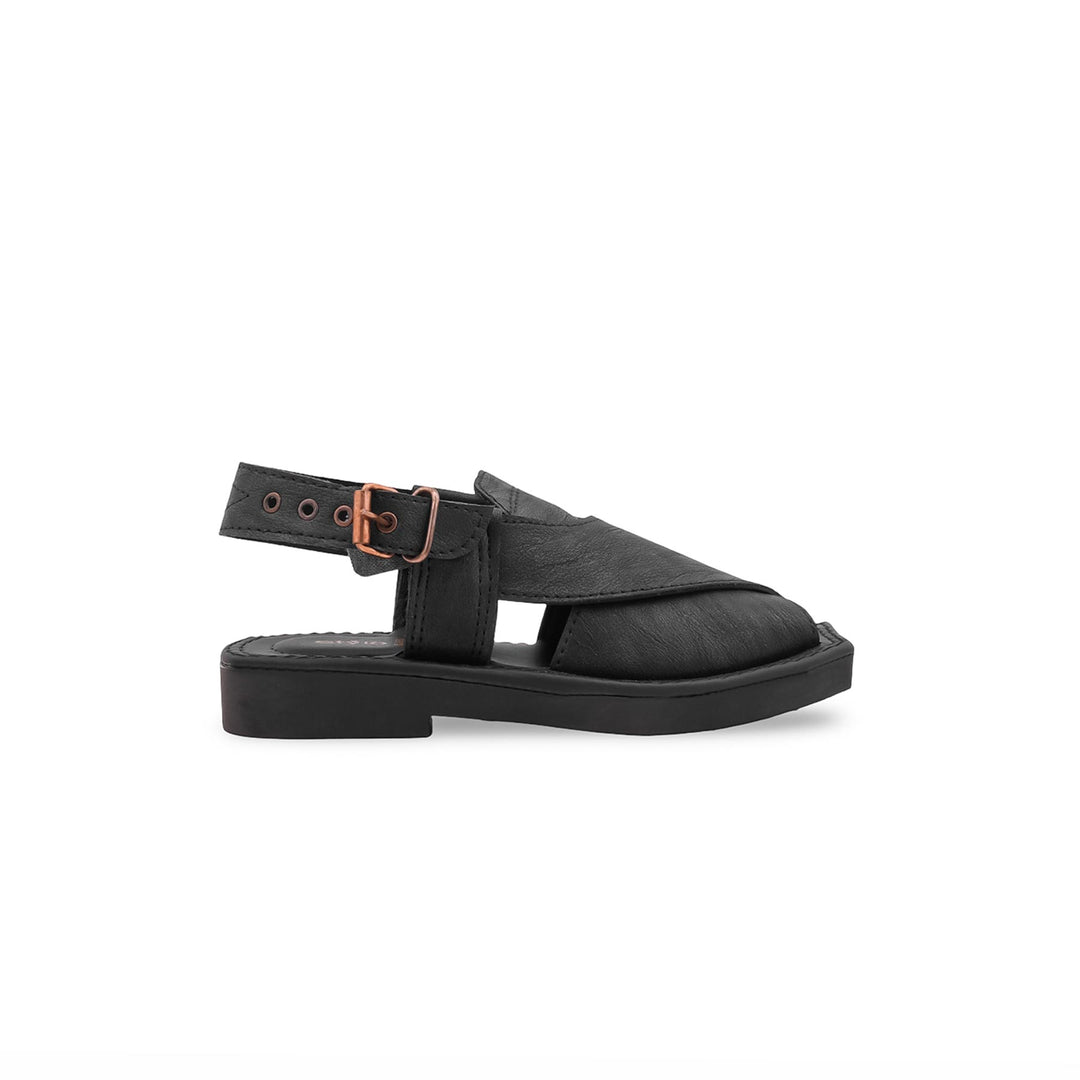 Boys Black Peshawari Chappal KD2680