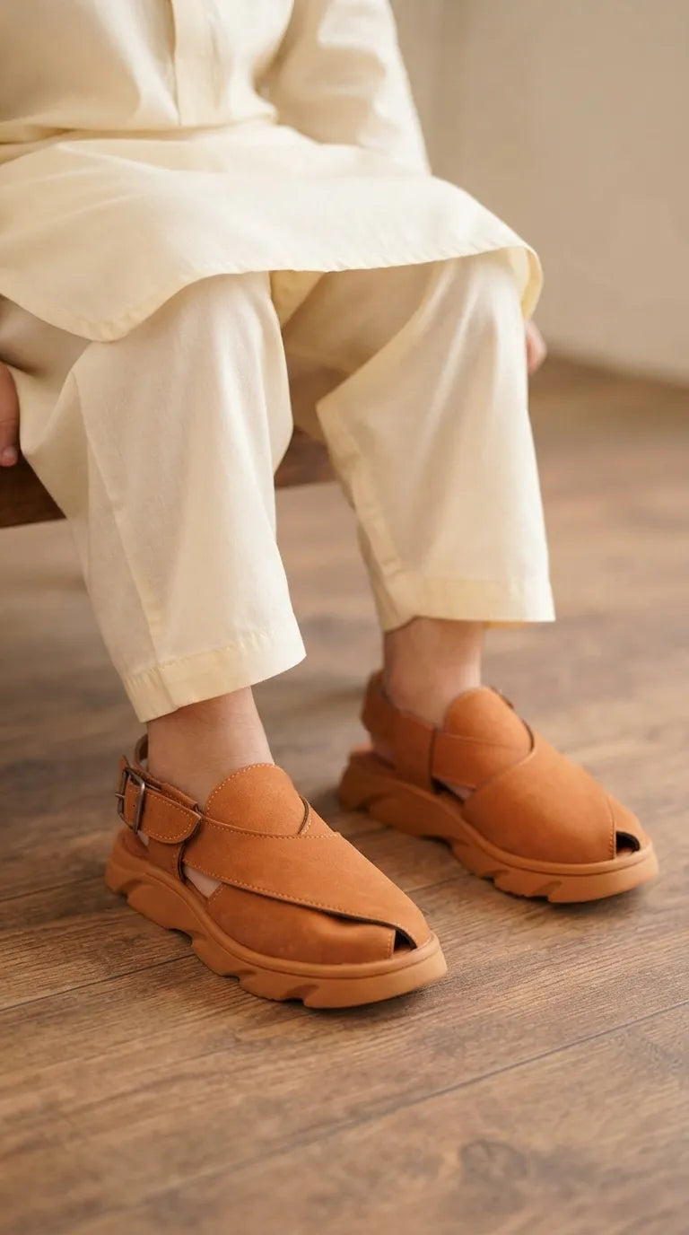 Boys Mustard Peshawari Chappal KD2681