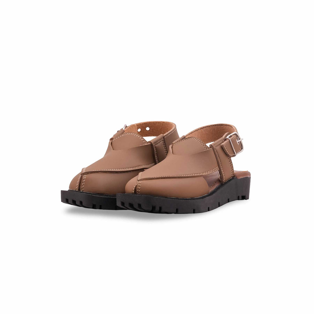 Boys Khaki Peshawari Chappal KD2683