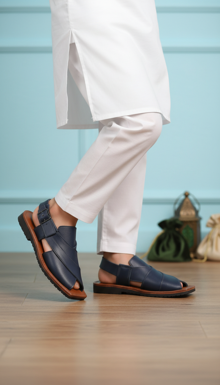 Boys Navy Peshawari Chappal KD2684