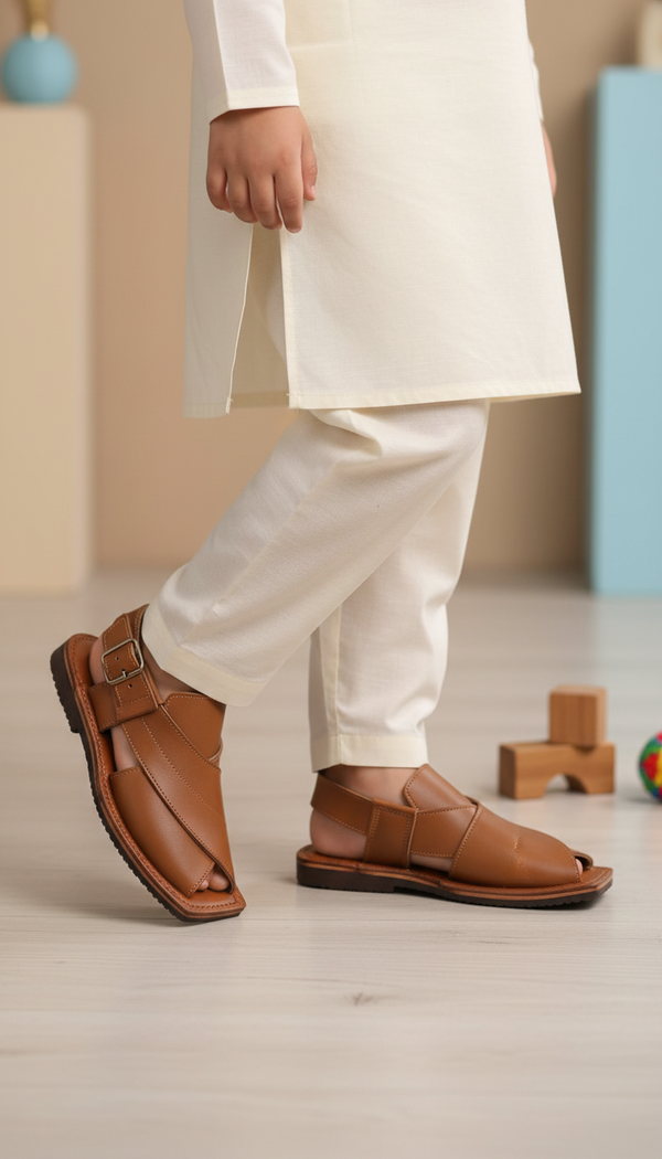 Boys Khaki Peshawari Chappal KD2684