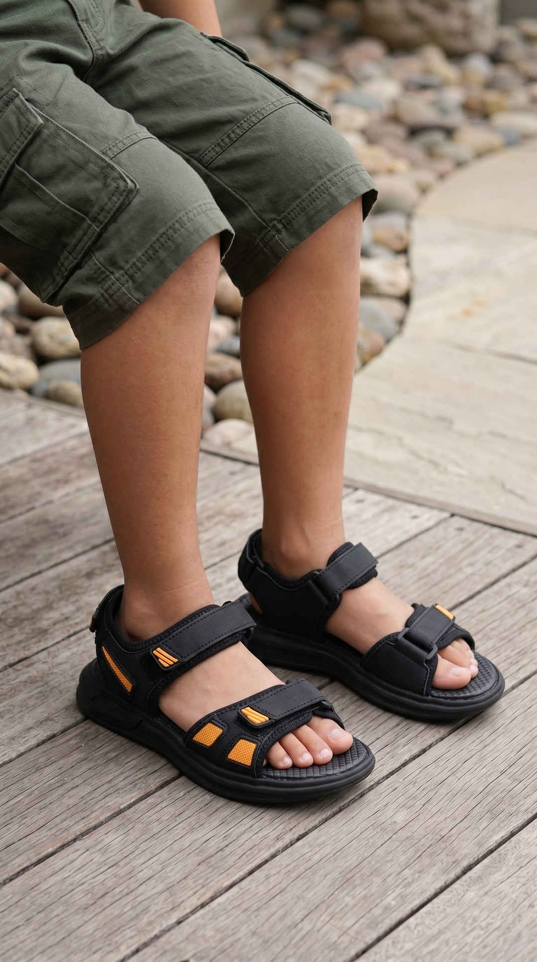 Boys Black Casual Sandal KD2689