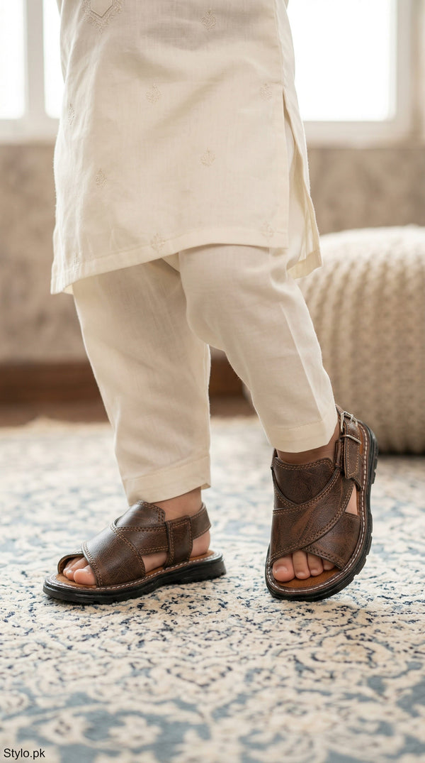 Boys Brown Formal Sandal KD2691