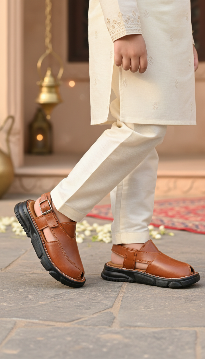 Boys Mustard Peshawari Chappal KD2692