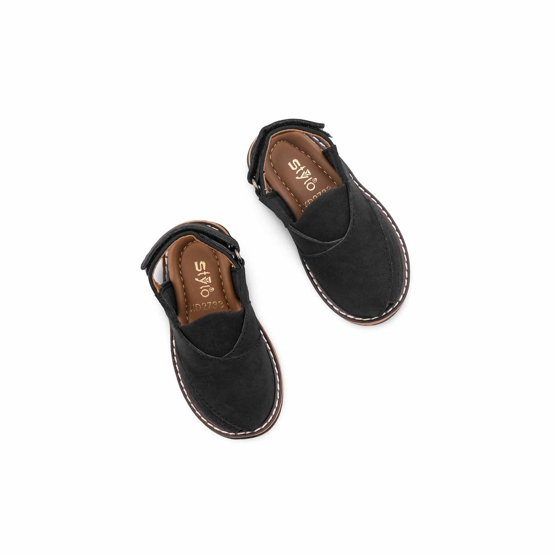 Boys Black Peshawari Chappal KD2733