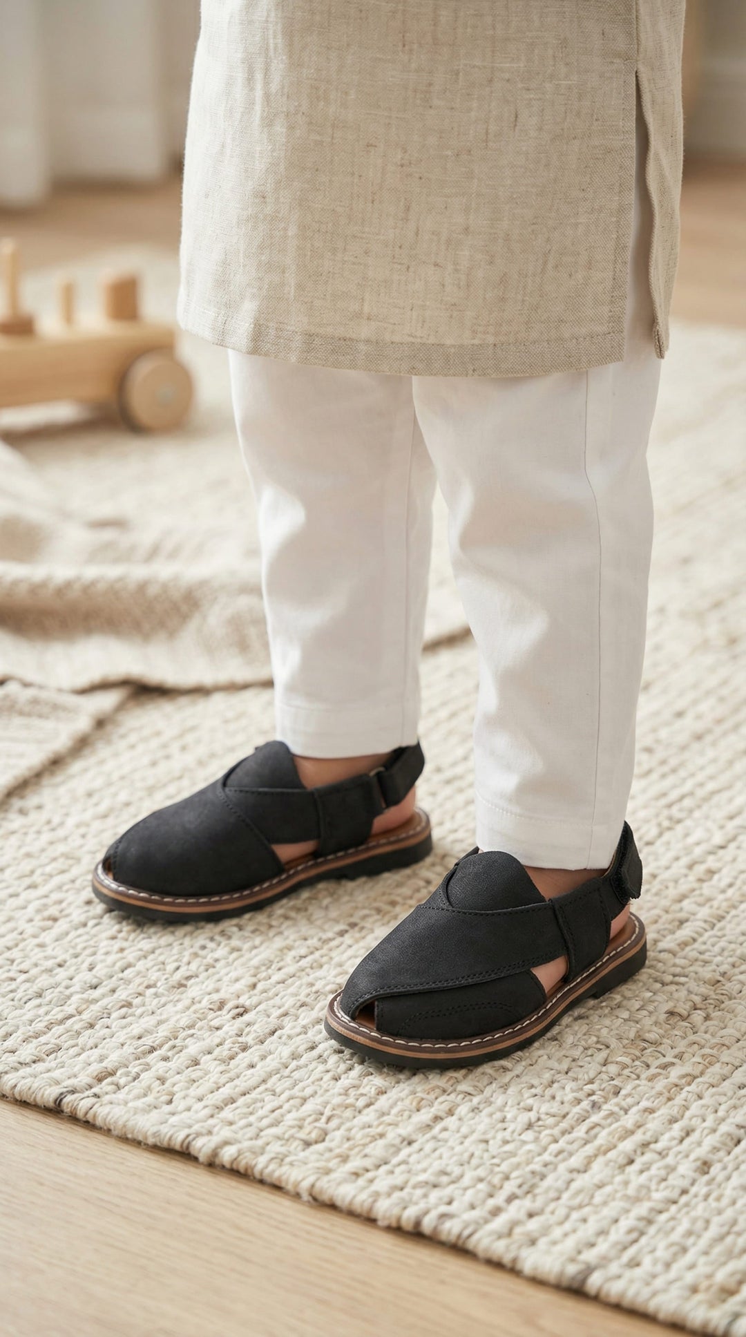 Boys Black Peshawari Chappal KD2733