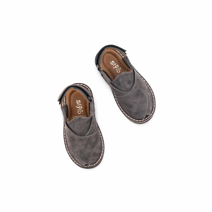 Boys Grey Peshawari Chappal KD2734