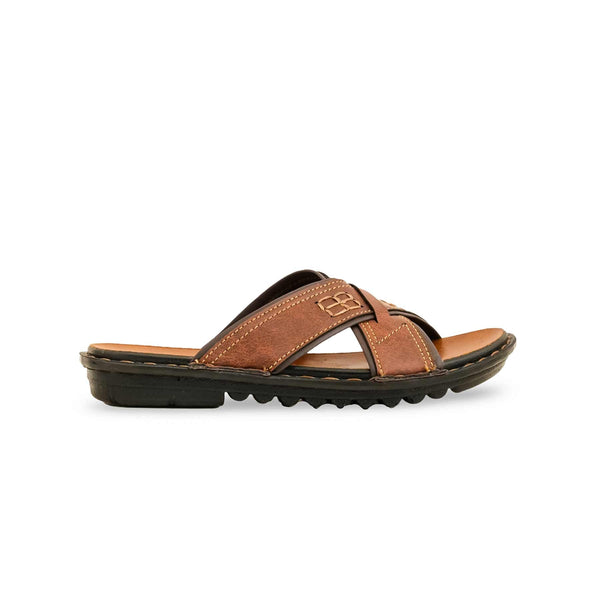 Boys Brown Formal Slipper KD4717