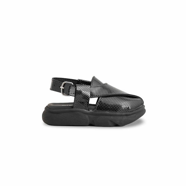 Boys Black Peshawari Chappal KD4724