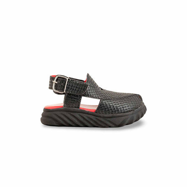 Boys Black Peshawari Chappal KD4738