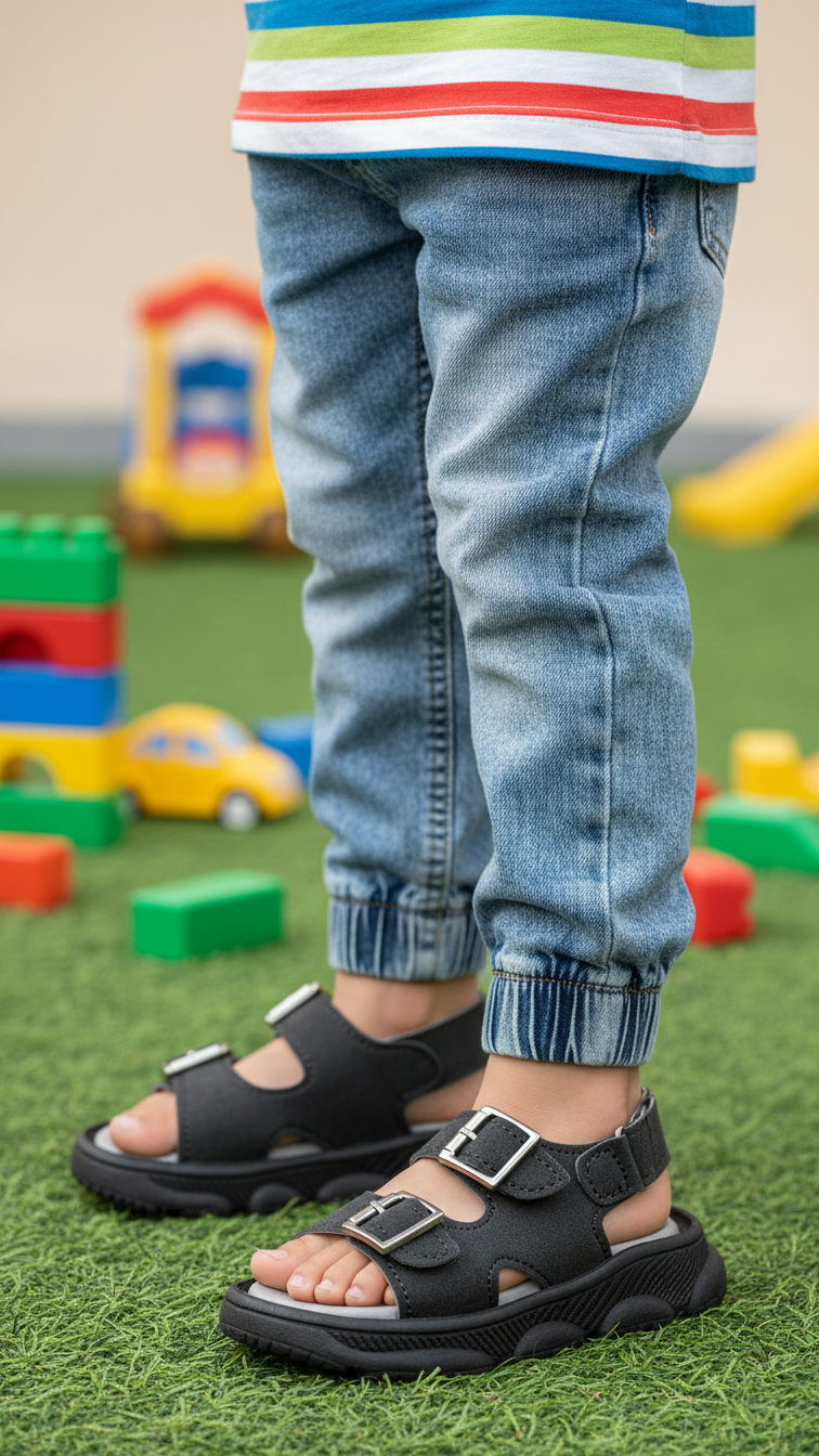 Boys Black Formal Sandal KD4744