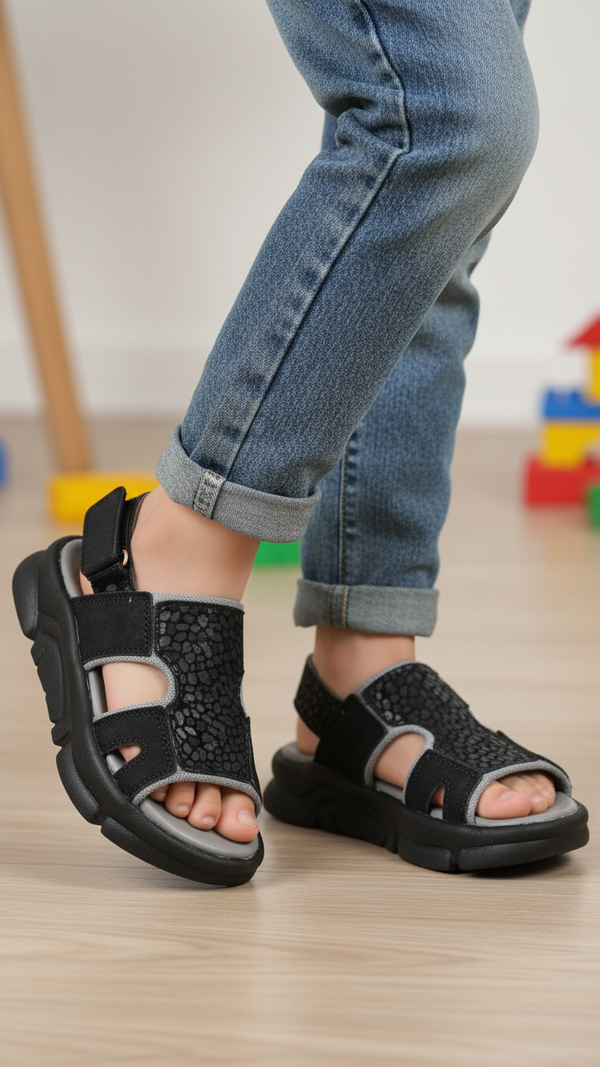 Boys Black Formal Sandal KD4746
