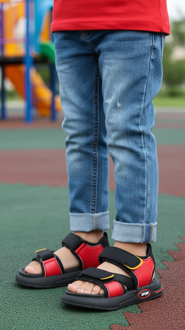 Boys Black Casual Sandal KD4762