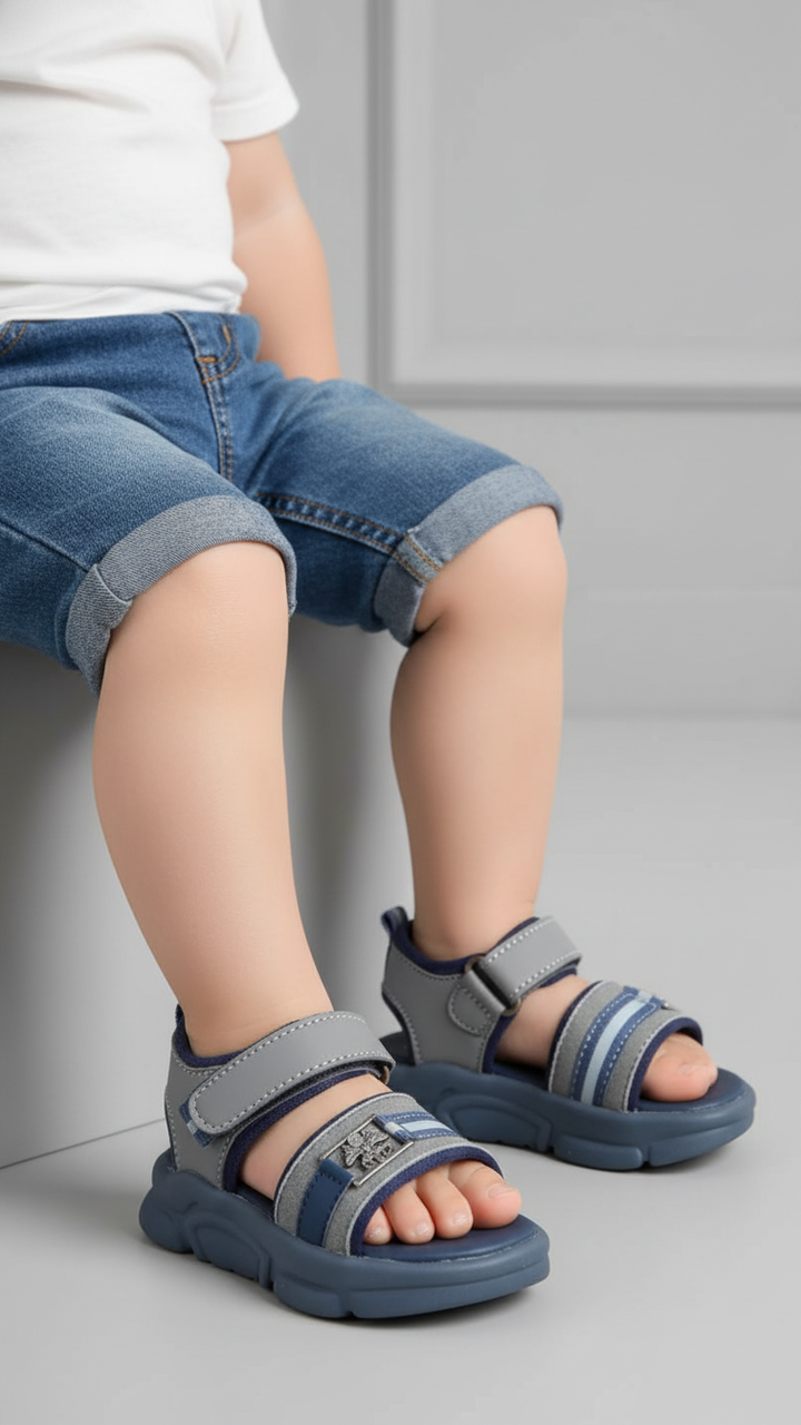 Boys Grey Formal Sandal KD4782