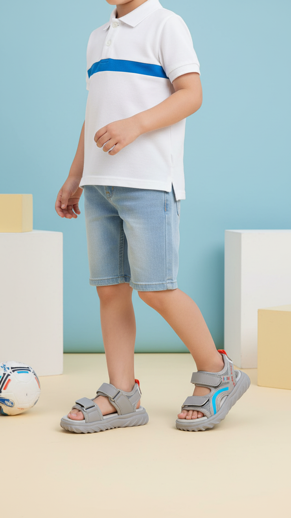 Babies Grey Casual Sandal KD4794