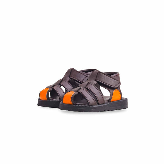 Kids Brown Peshawari Chappal Textured Design - Handmade Traditional Sandals main image 0
