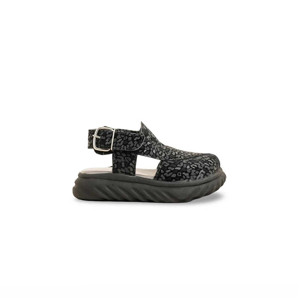 Boys Black Peshawari Chappal KD4841