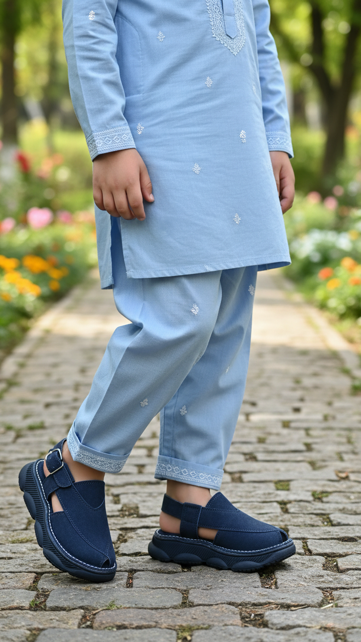 Boys Navy Peshawari Chappal KD4876