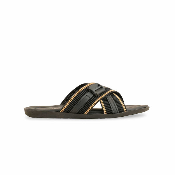 Boys Black Casual Slipper KD4881