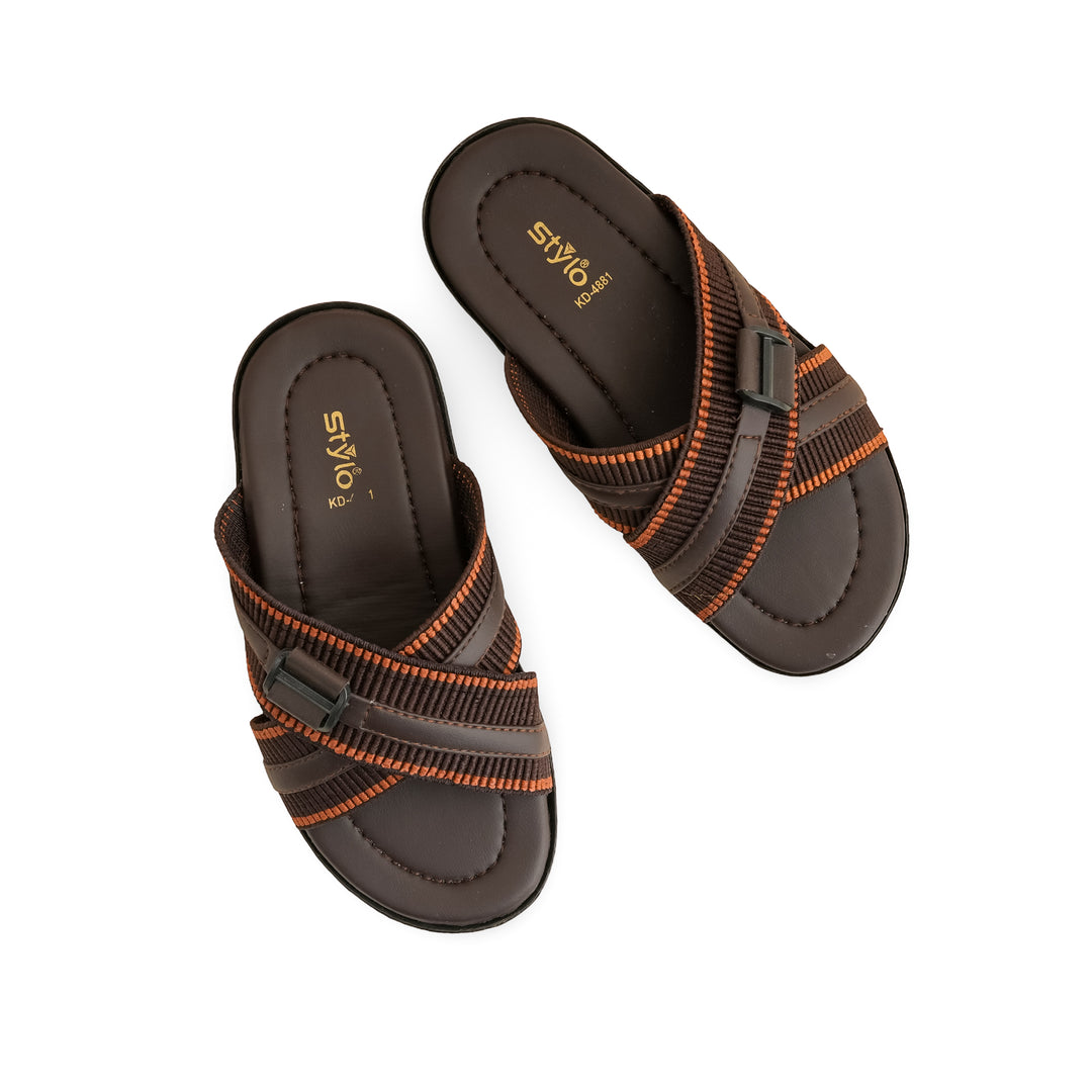 Boys Brown Casual Slipper KD4881