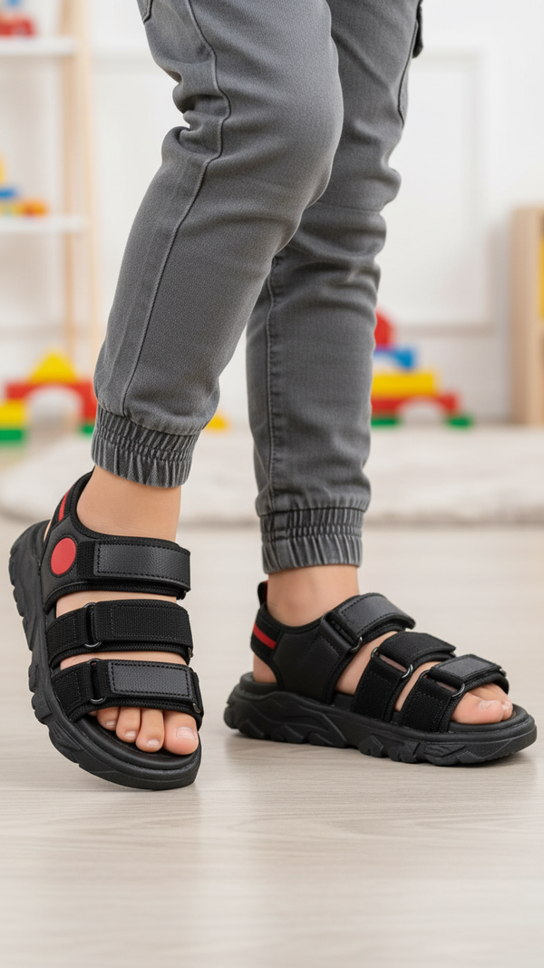 Boys Black Casual Sandal KD4894