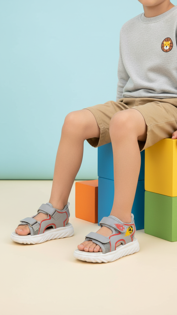 Boys Grey Casual Sandal KD4930