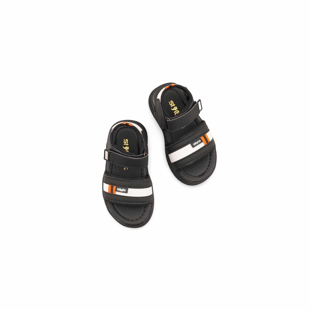 Boys Black Casual Sandal KD4939